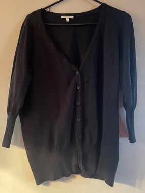 Maurices Black V-Neck Button Cardigan